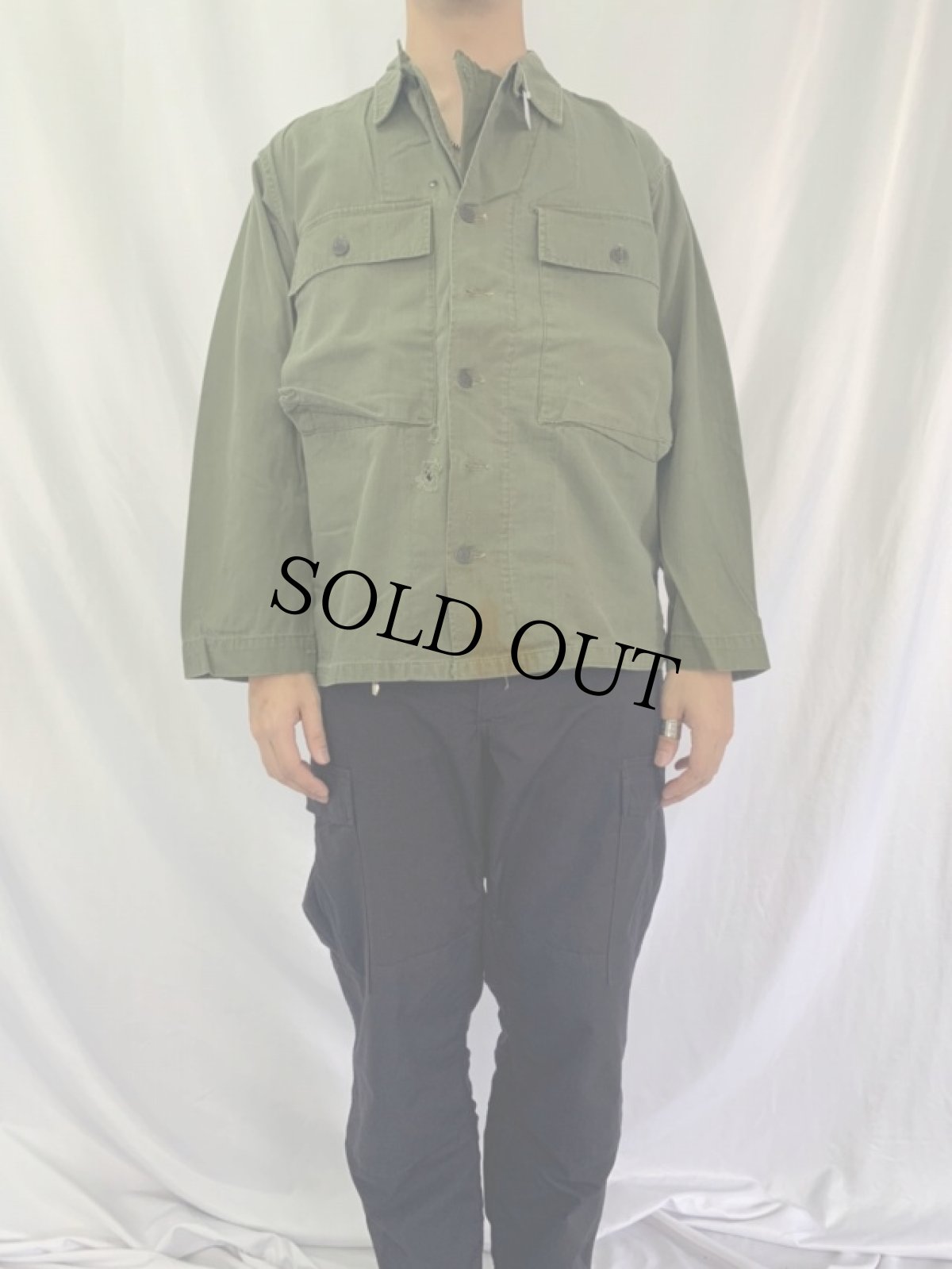 画像2: 40〜50's U.S.ARMY M-43 13スター HBTジャケット SIZE36R (2)