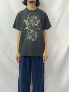 画像2: 90's ドラゴンプリントTシャツ L (2)
