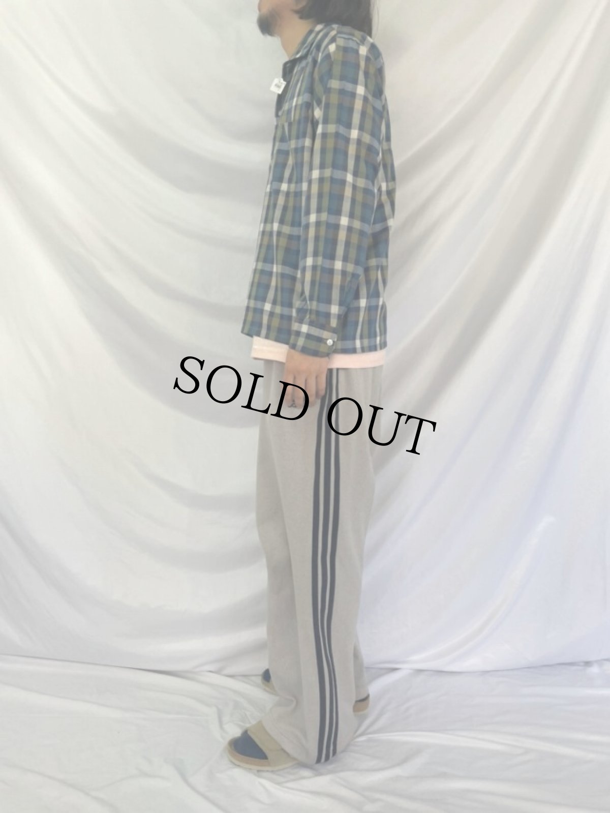 画像3: 60's Pennleigh チェック柄 ポリエステル×コットン オープンカラーシャツ L (3)