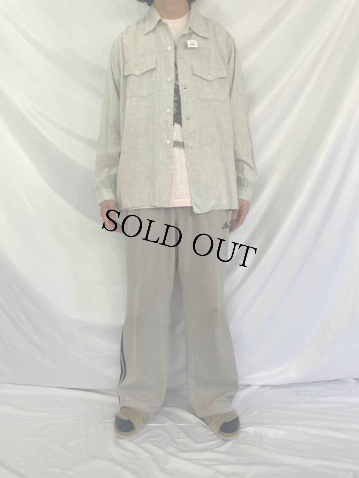 画像2: 50's レーヨン×ウール オープンカラーシャツ (2)