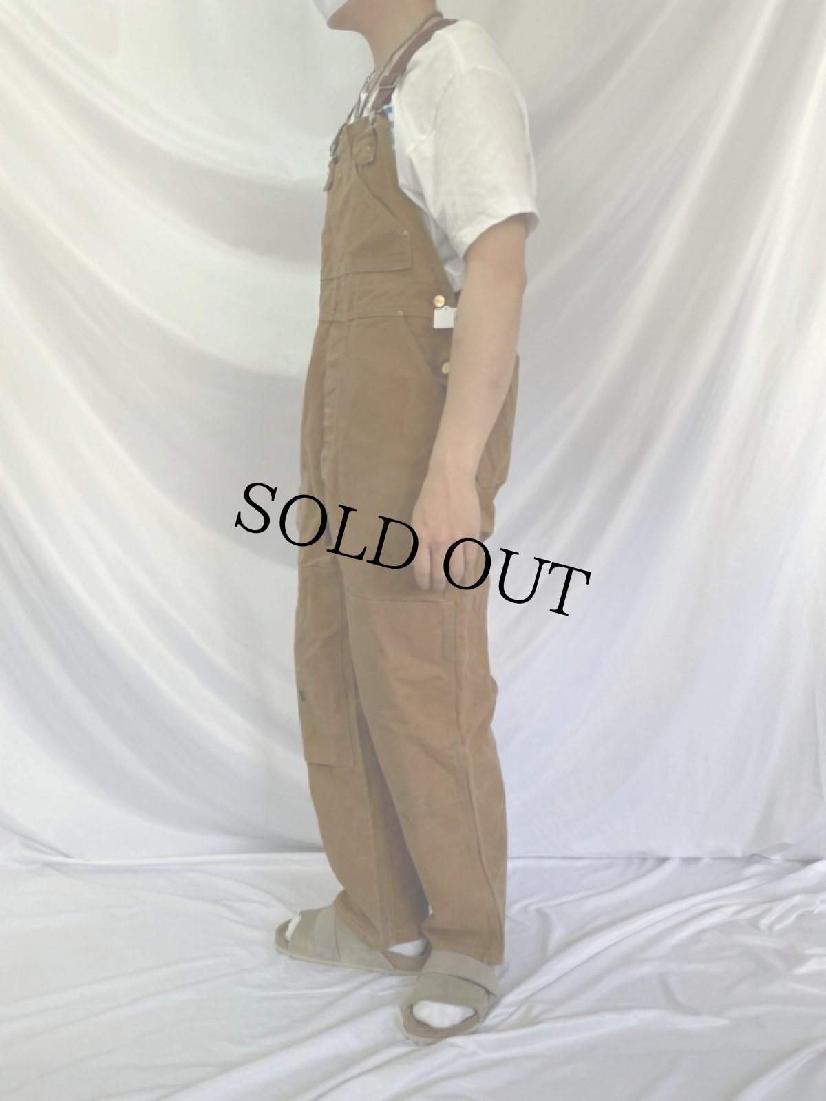 画像3: 70's Carhartt USA製 プリントタグ ダブルニー ダックオーバーオール W39 (3)