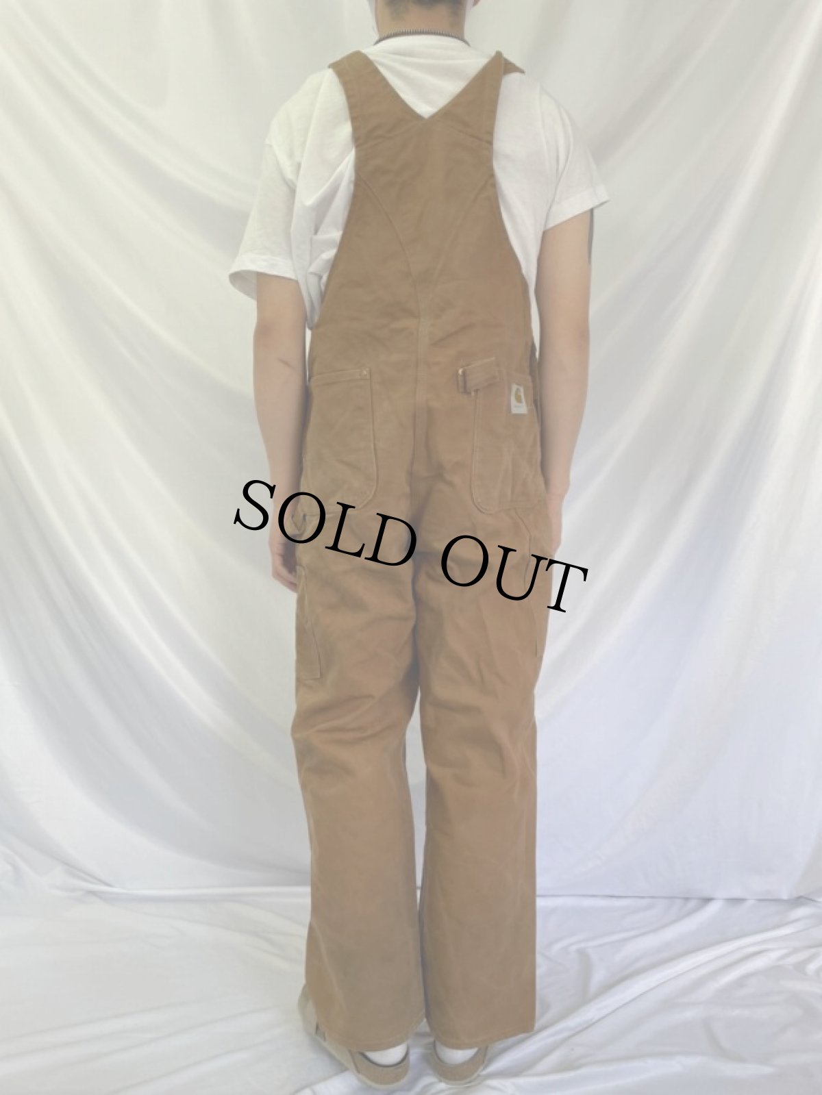 画像4: 70's Carhartt USA製 プリントタグ ダブルニー ダックオーバーオール W39 (4)