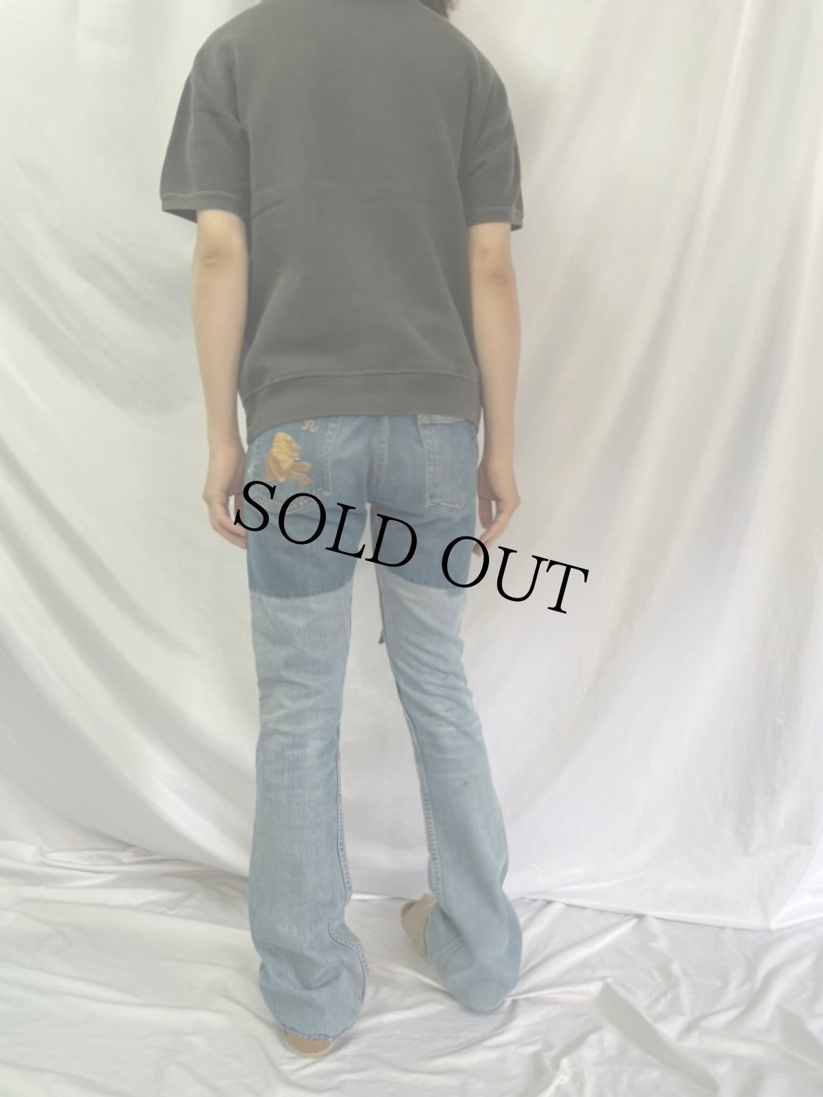 画像4: 60〜70's SPORTSWEAR Vネック  半袖スウェット L (4)