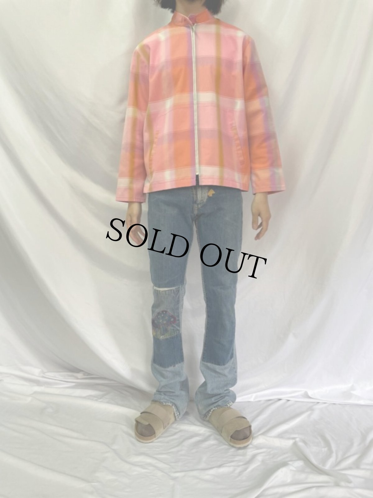 画像2: 〜70's チェック柄 スイングトップ L (2)