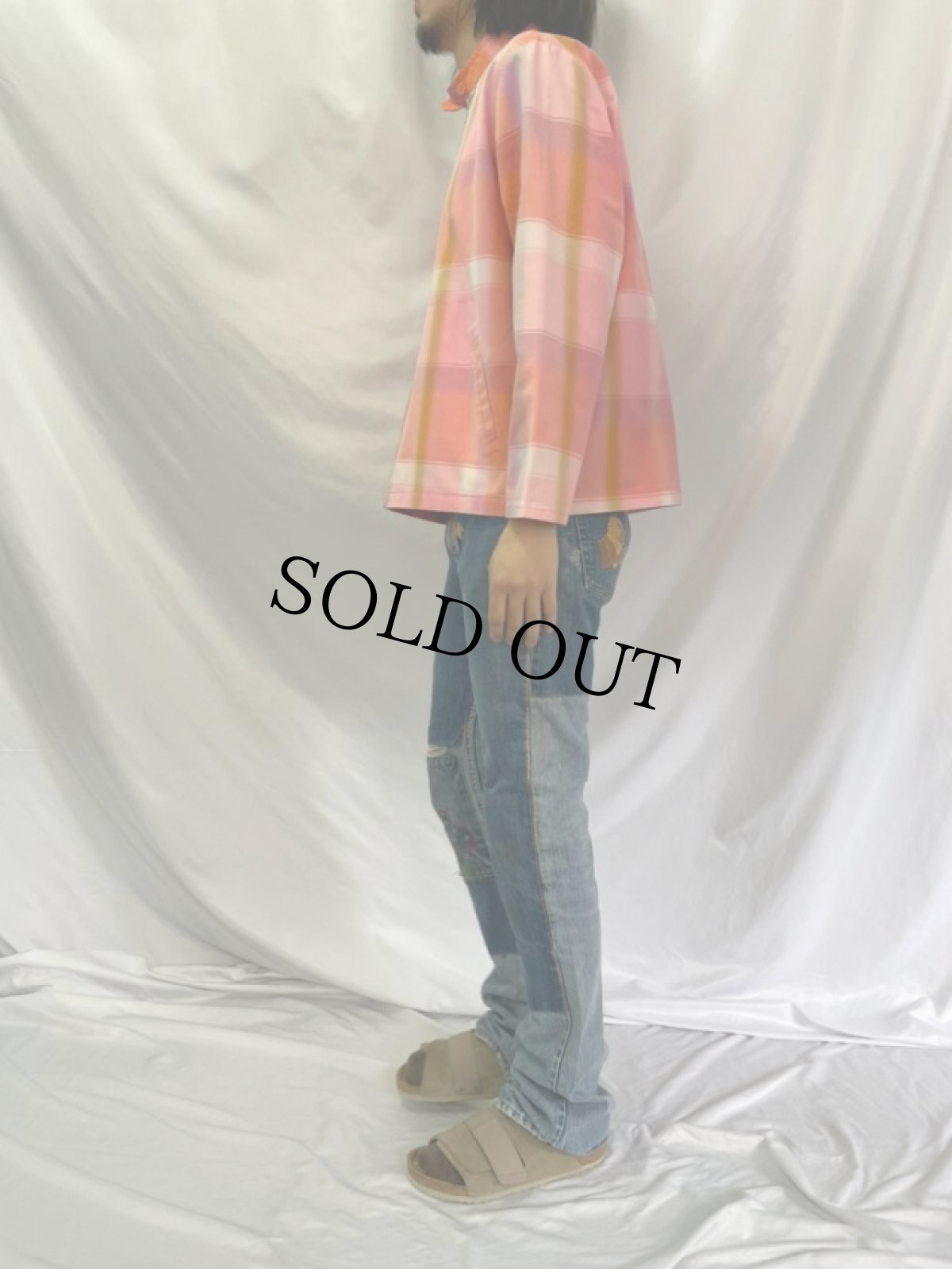 画像3: 〜70's チェック柄 スイングトップ L (3)