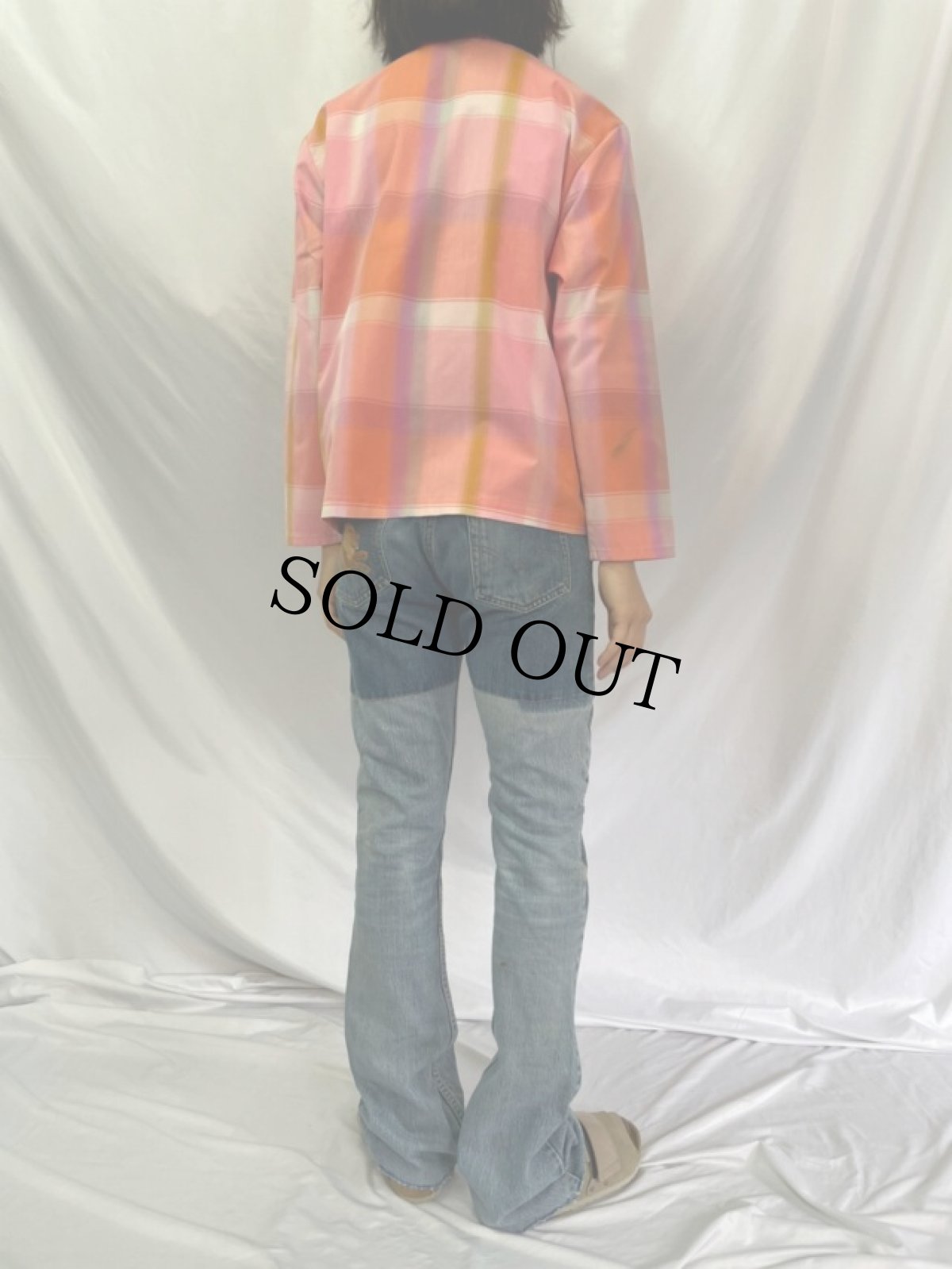 画像4: 〜70's チェック柄 スイングトップ L (4)