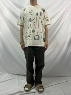 画像2: 90's rel-e-vant products USA製 工具プリントTシャツ XL (2)