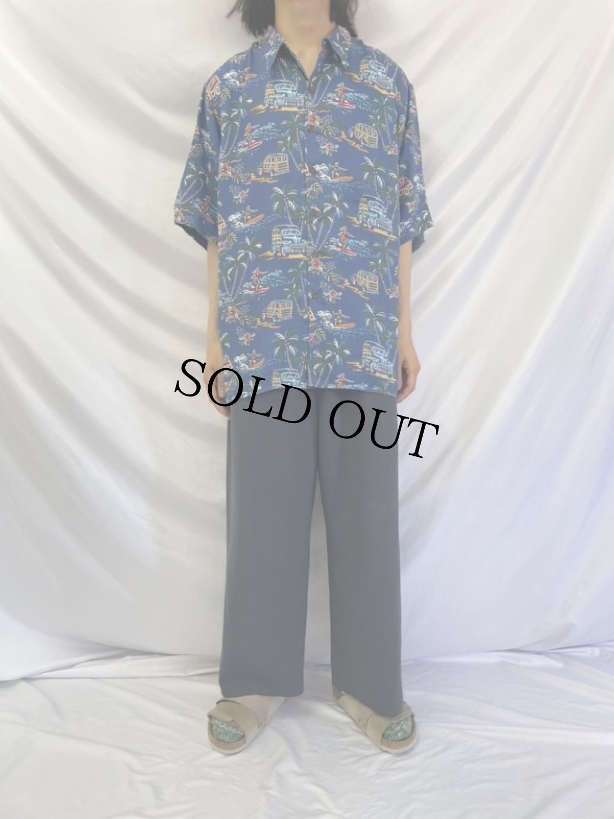 画像2: 90's ART OF EDDY Y by Reyn Spooner HAWAI製 オールオーバーパターン レーヨンアロハシャツ XL (2)