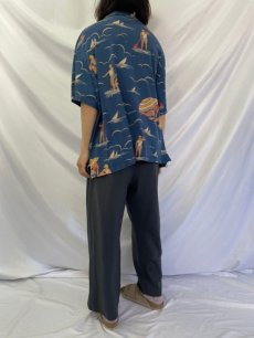 画像4: POLO Ralph Lauren オールオーバーパターン ビーチ柄 天竺ポロシャツ 2XL (4)