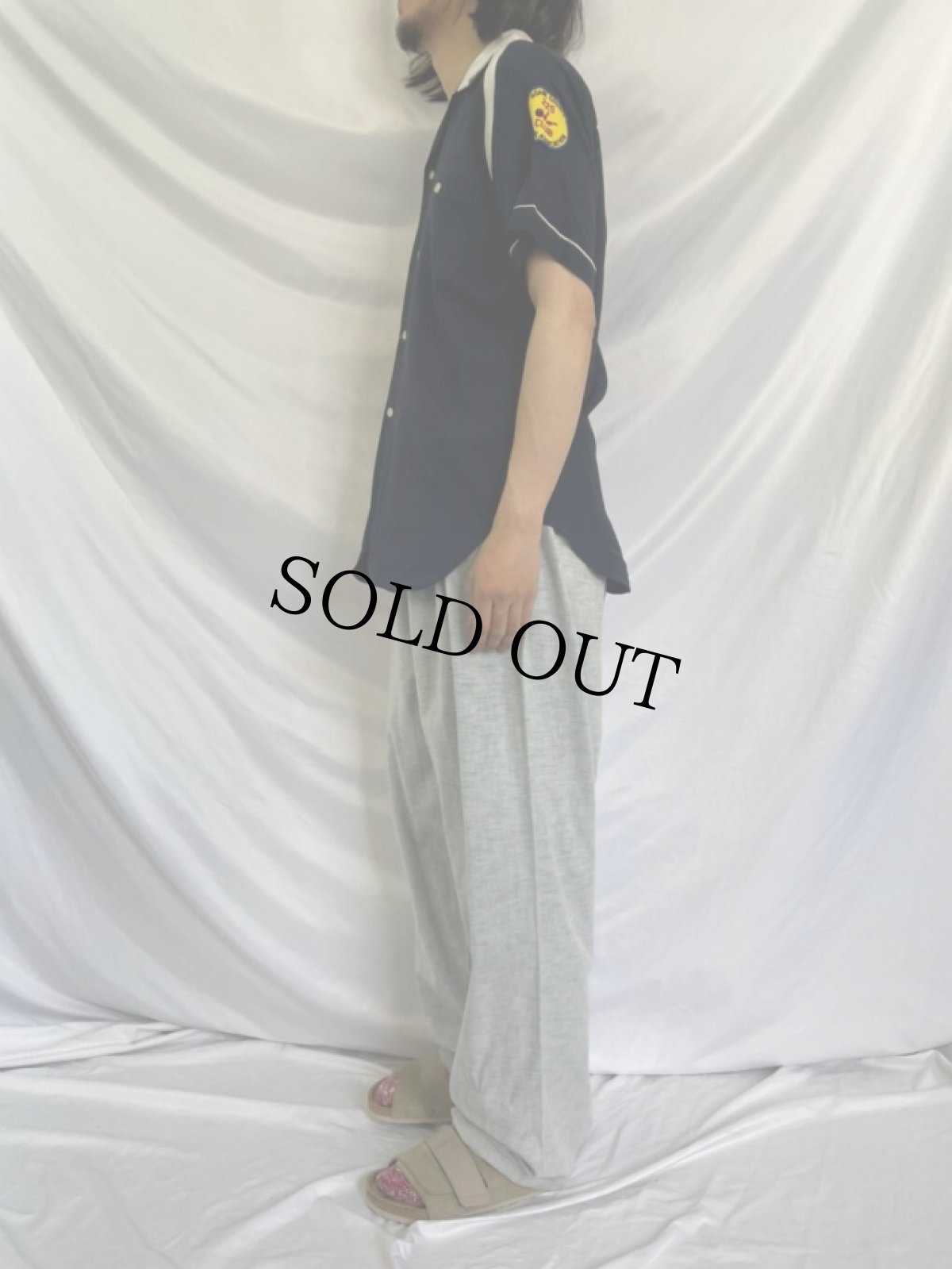 画像3: 60's Swing Star チェーン刺繍 ボーリングシャツ NAVY M (3)