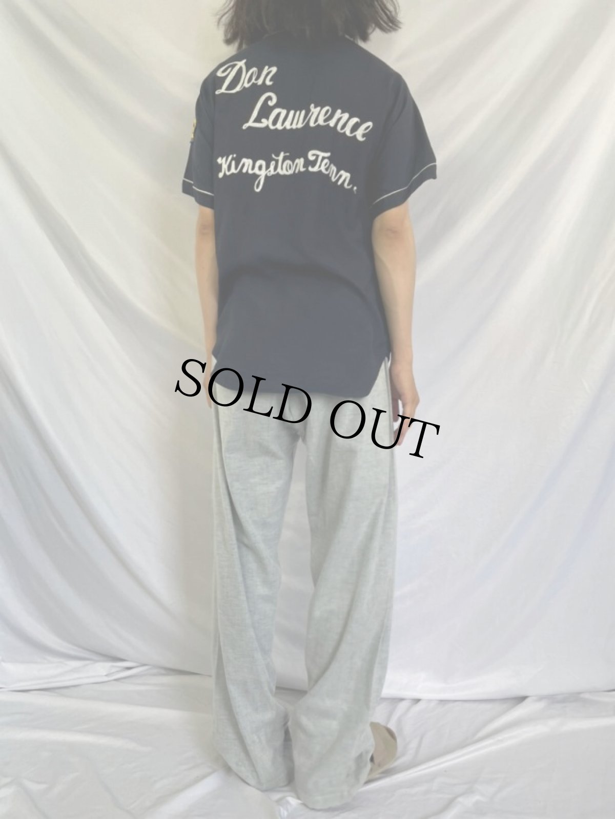 画像4: 60's Swing Star チェーン刺繍 ボーリングシャツ NAVY M (4)