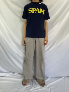 画像2: 90's SPAM USA製 プリントTシャツ NAVY M (2)