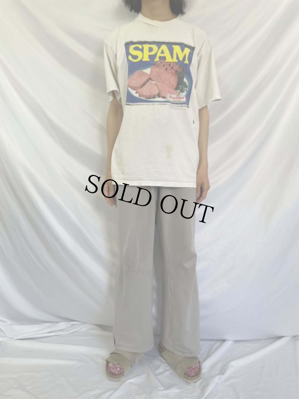 画像2: 90's SPAM USA製 プリントTシャツ L (2)