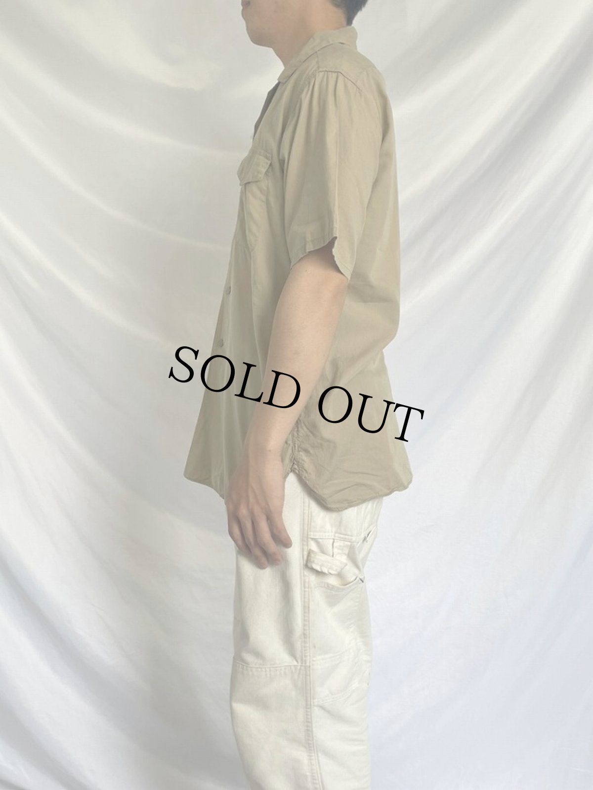 画像3: 60's CREIGHTON USA製 マチ付き コットンオープンカラーシャツ M (3)