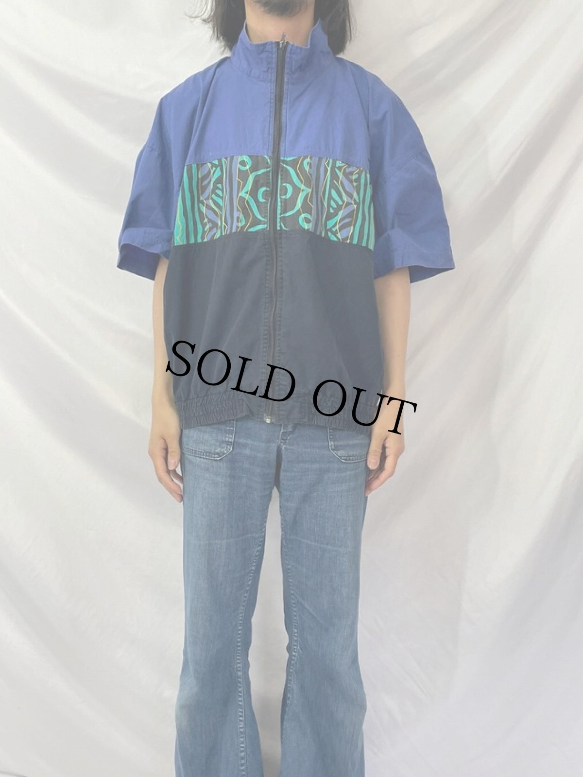 画像2: pierre cardin ロゴ刺繍 切り替え ジップジャケット (2)