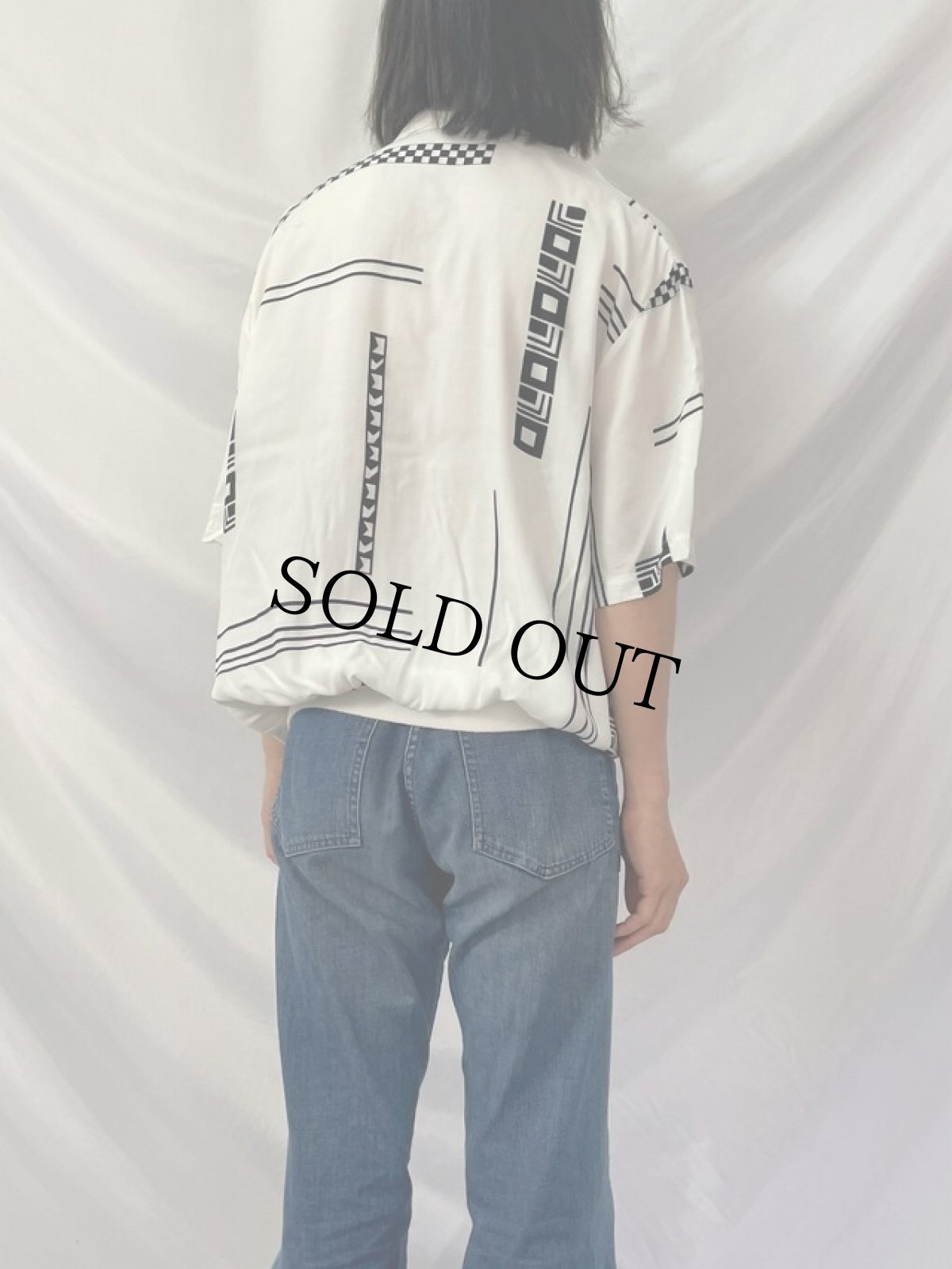 画像4: 80's Alan Stuart 総柄 レーヨンポロシャツ XL (4)