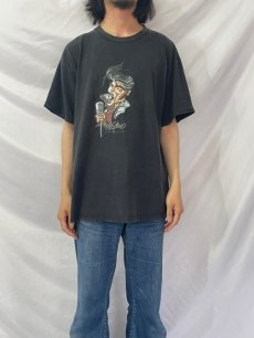 画像2: 【SALE】90's mossimo USA製 キャラクタープリントTシャツ BLACK L (2)