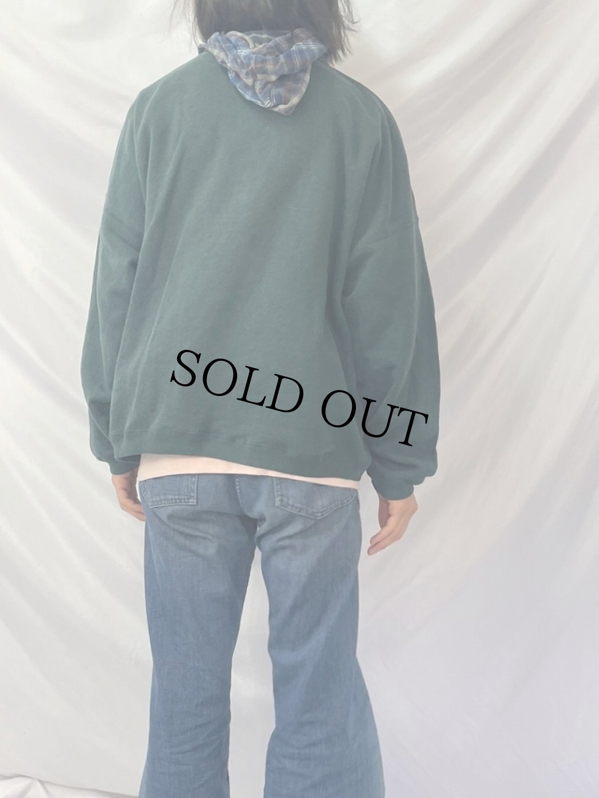 画像4: 90's〜 NO FEAR ロゴ刺繍 スウェットフーディー L (4)