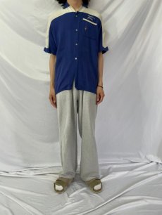 画像2: 60's Crown Prince チェーン刺繍 ボーリングシャツ M (2)