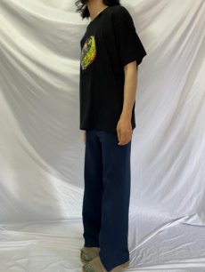 画像3: 【SALE】ガンジャ×マジックマッシュルーム 陰陽デザイン 刺繍Tシャツ BLACK 2XL (3)