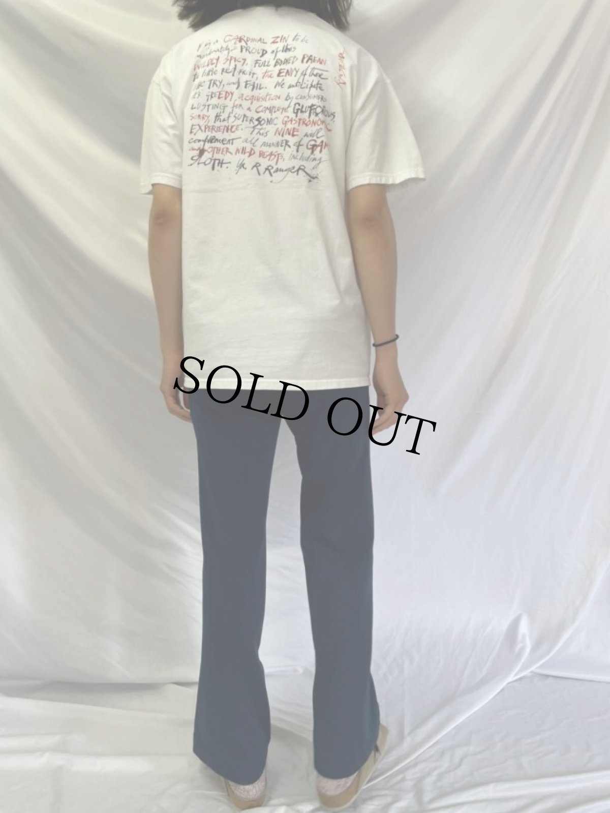 画像4: 90's〜 Ralph Steadman "Cardinal Zin" アートプリントTシャツ L (4)