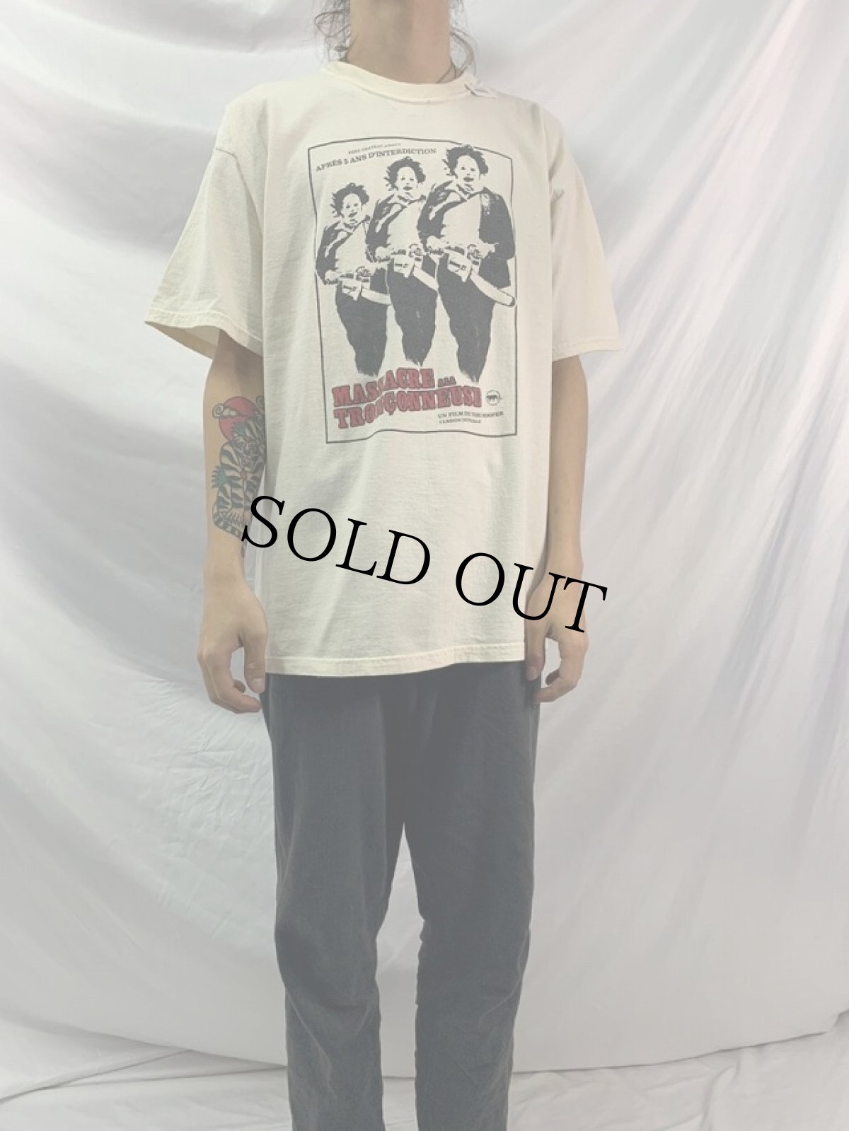 画像2: MASSACRE ALA TRON?ONNEUSE ホラー映画 プリントTシャツ XL (2)