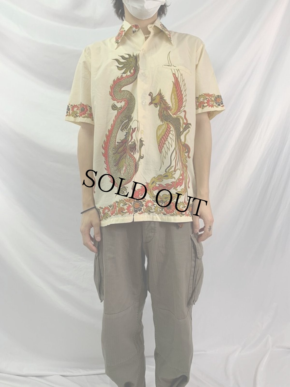 画像2: 70's 龍柄 バティックシャツ (2)