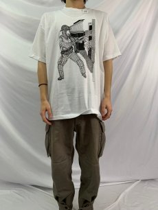 画像2: 90's〜 消防士プリントTシャツ XL (2)