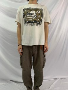 画像2: 90's BIG HED designs "BONE" アートイラストプリントTシャツ XL (2)
