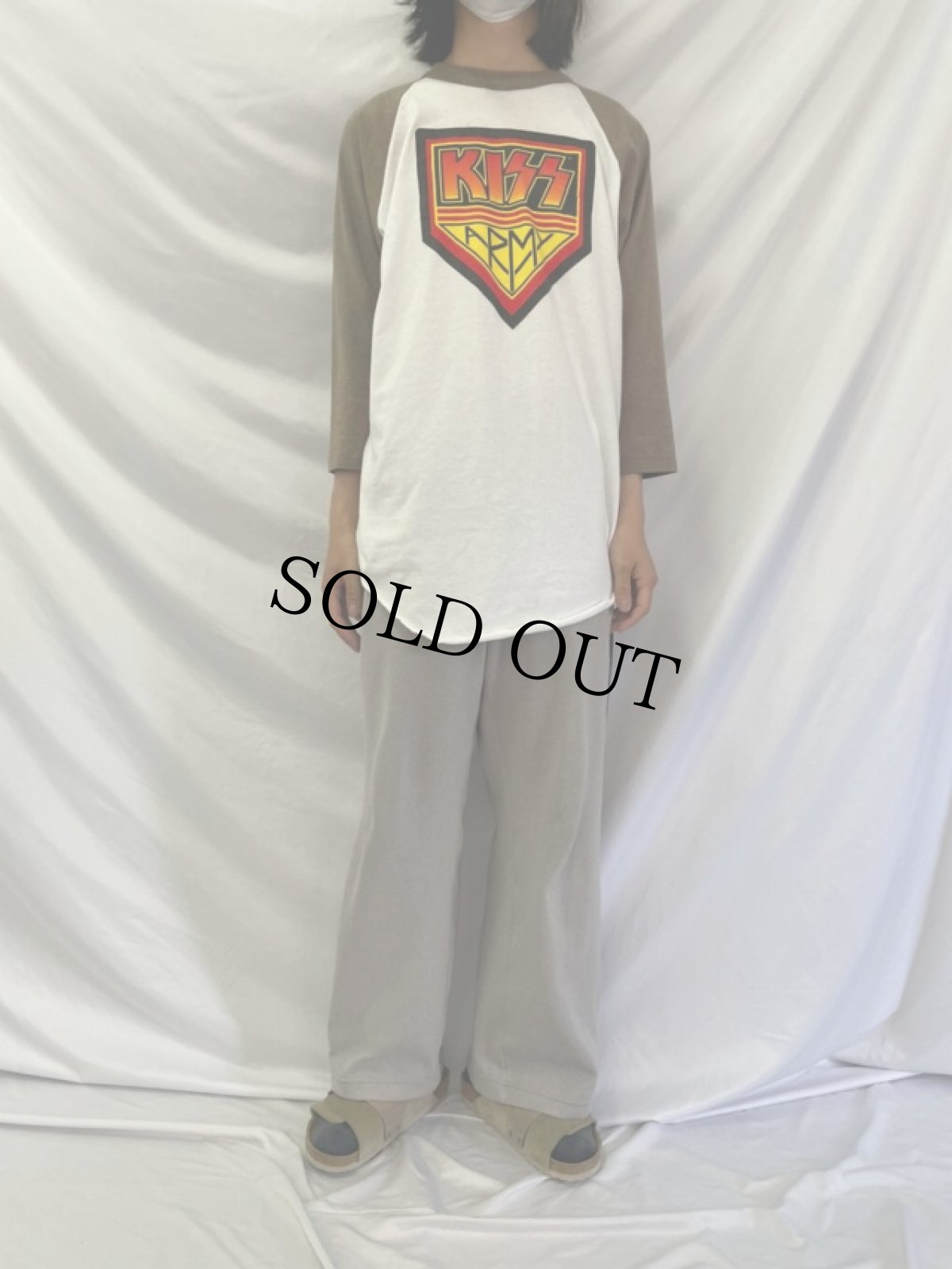 画像2: 90's KISS USA製 "KISS ARMY" ロックバンドファンクラブ プリントラグランTシャツ XL (2)
