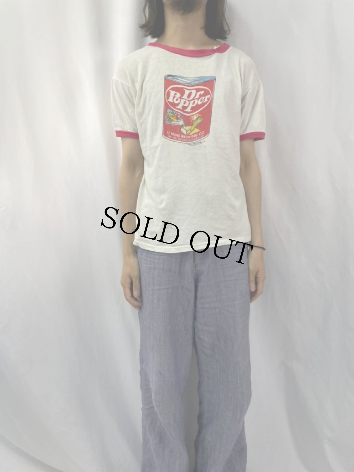 画像2: 70's Dr Popper "WACKEY PACKAGES" パロディプリント リンガーTシャツ L (2)