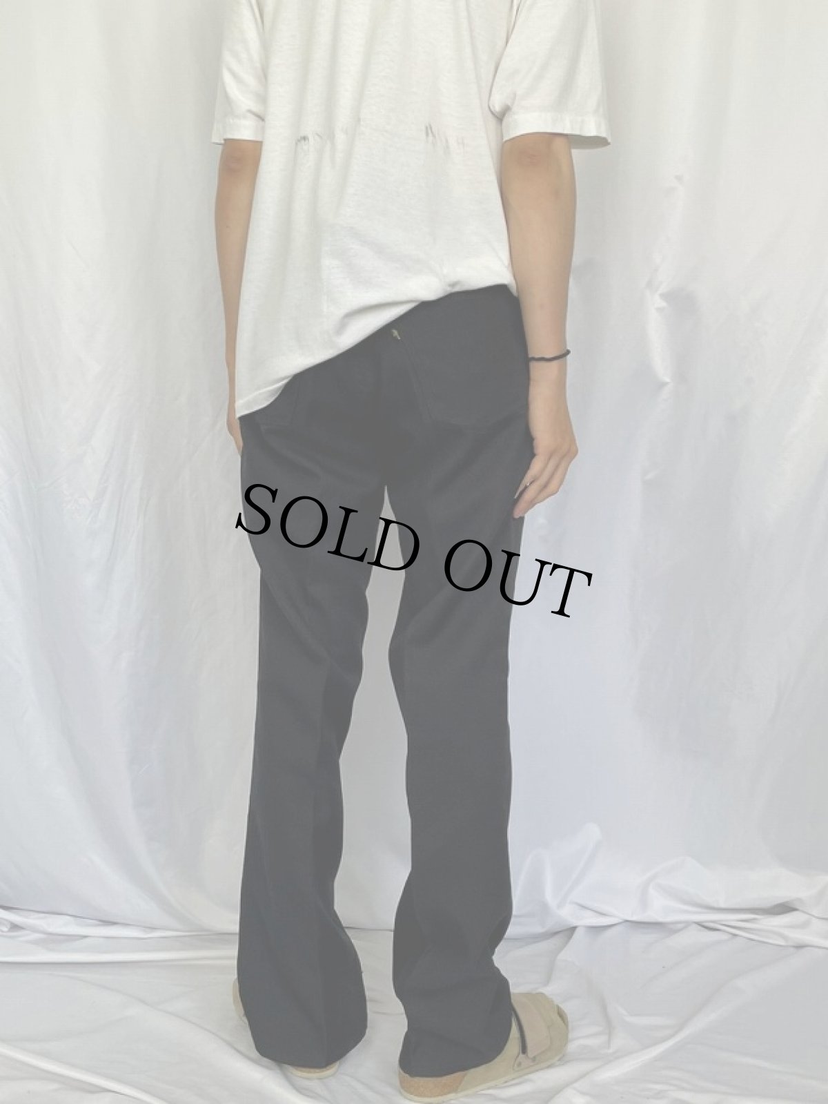 画像4: 90's Levi's USA製 "STA-PREST" ポリエステルパンツ BLACK W39 (4)