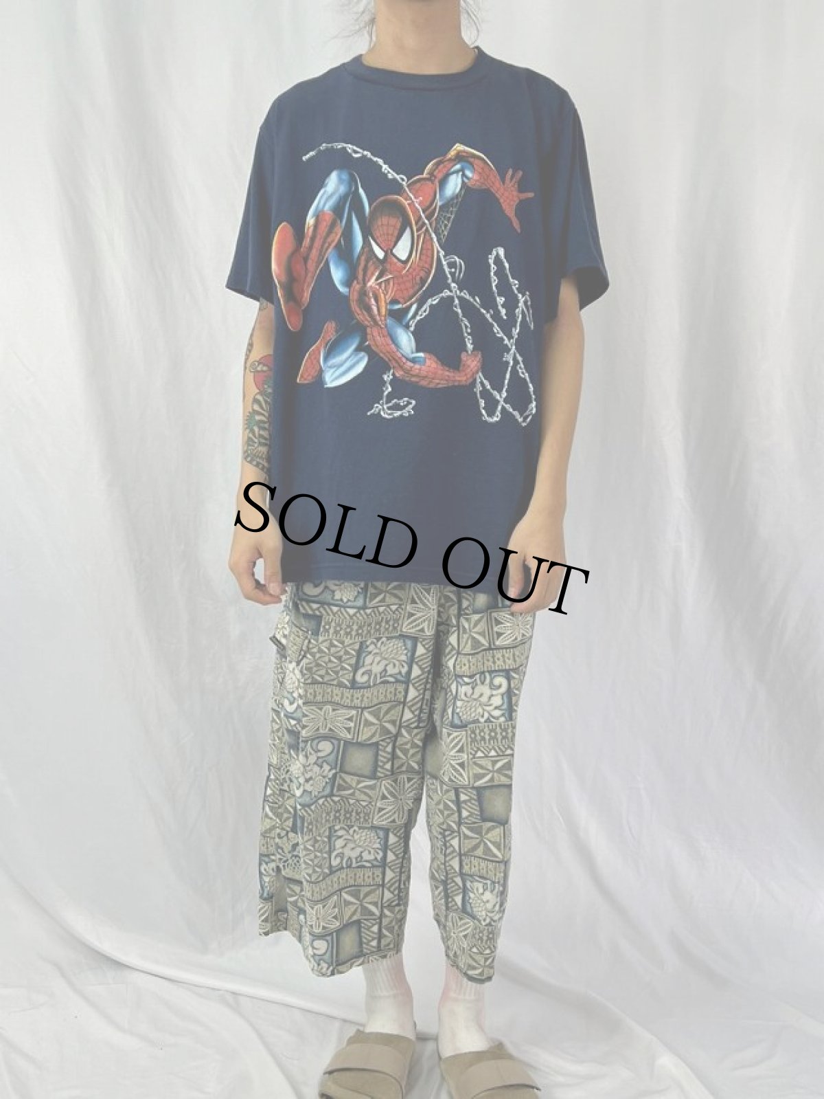 画像2: 90's MARVEL SPIDER-MAN USA製 キャラクタープリントTシャツ L (2)