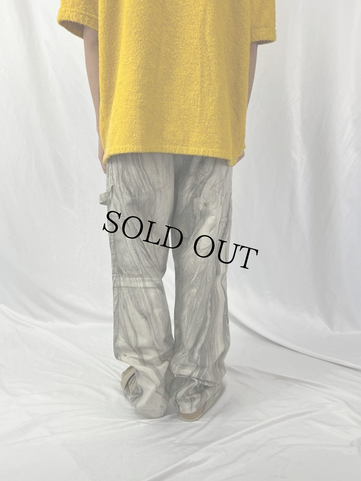 画像4: 80's マーブル染め コットンペインターパンツ W34 (4)