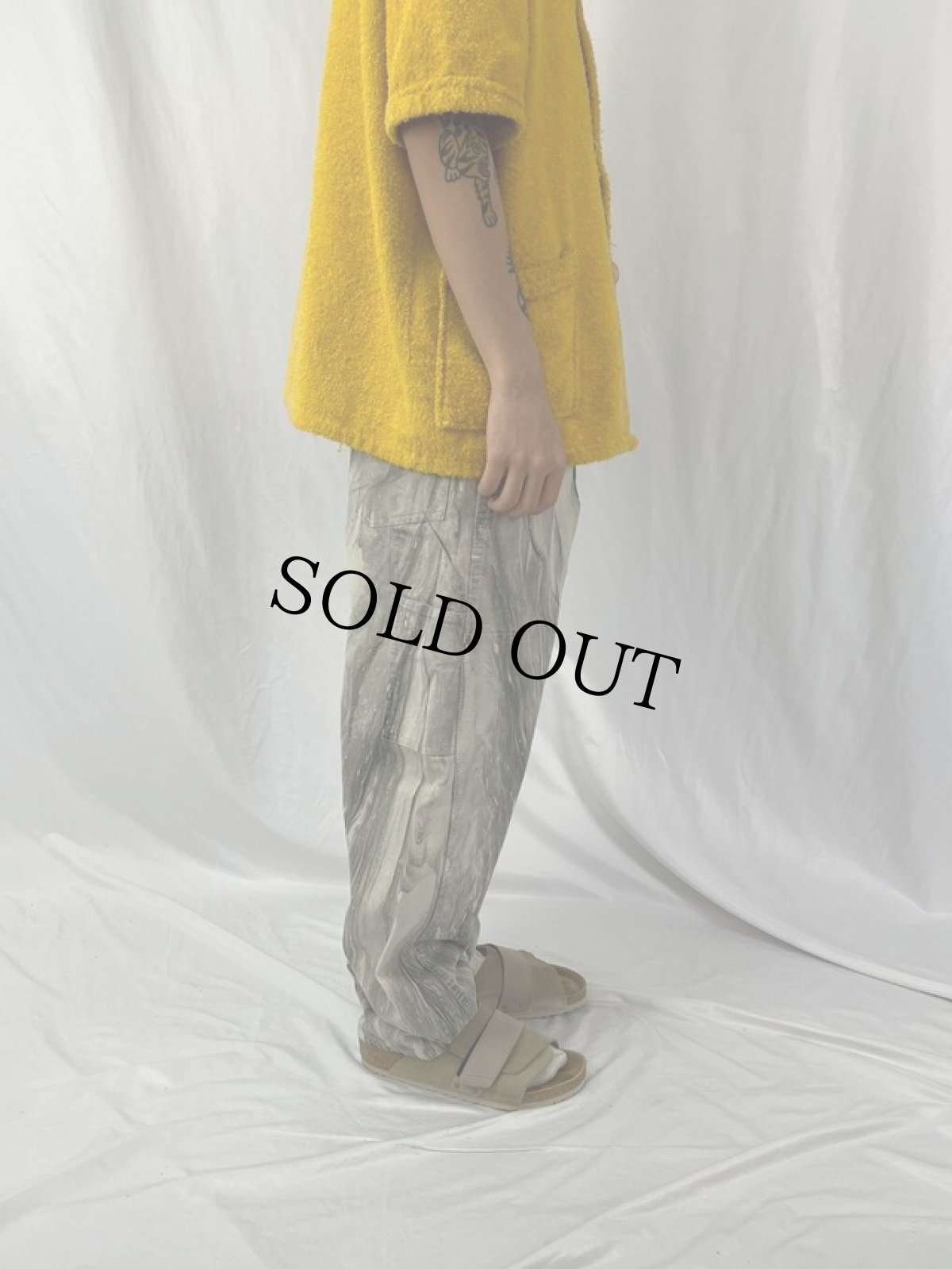 画像3: 80's マーブル染め コットンペインターパンツ W34 (3)