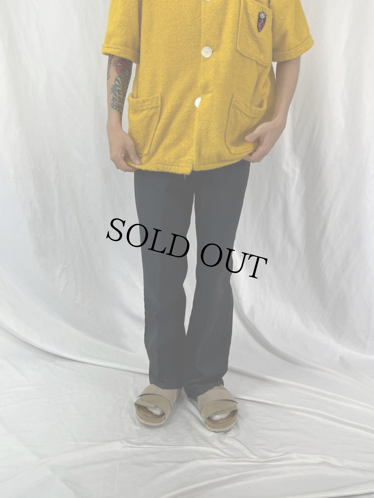 画像2: 90's Levi's "STA-PREST" ポリエステルフレアパンツ BLACK W33 (2)