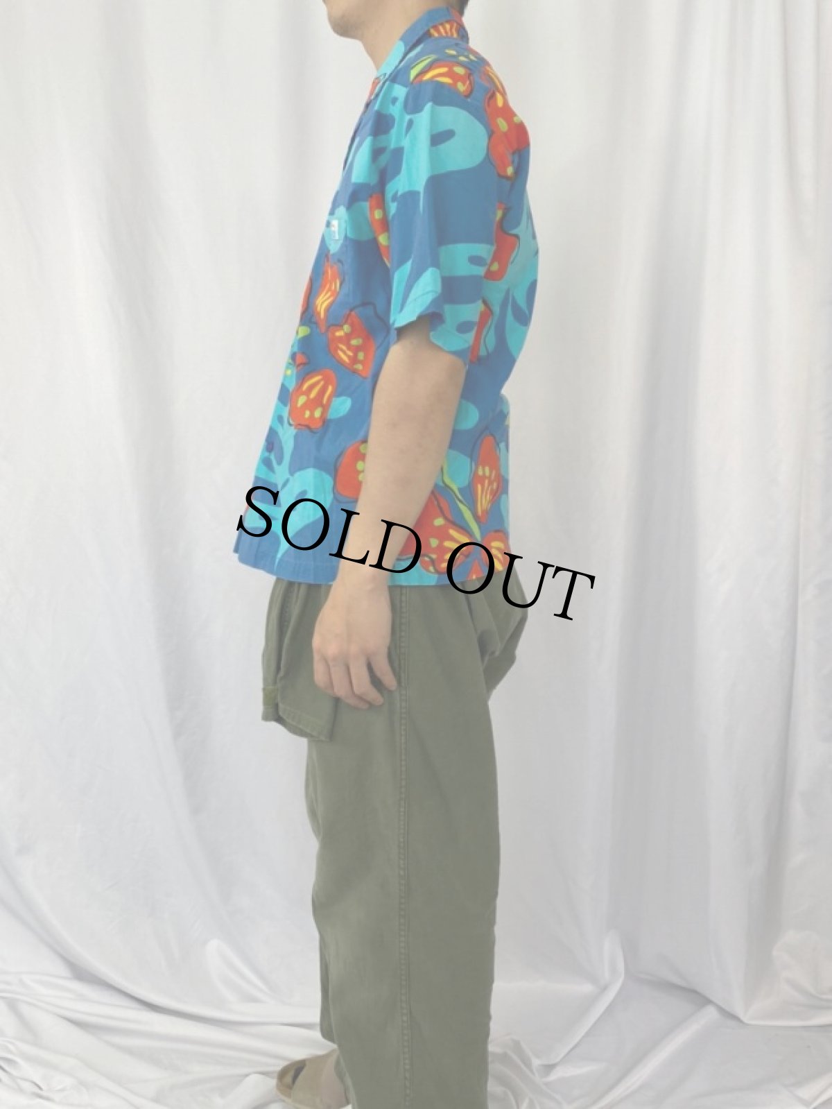 画像3: 90's JAMS WORLD Surf Line HAWAII 総柄 コットンアロハシャツ L (3)