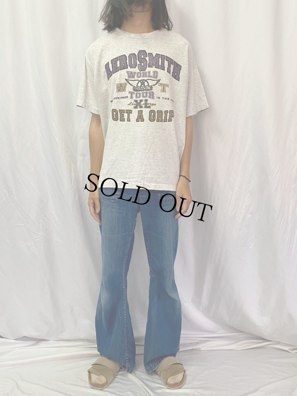 画像2: 90's AEROSMITH USA製 "GET A GRIP" ハードロックバンド プリントTシャツ L (2)