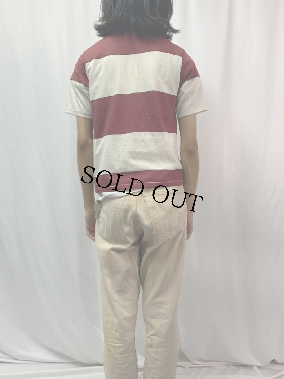 画像4: 60〜70's ボーダー柄 Tシャツ M (4)