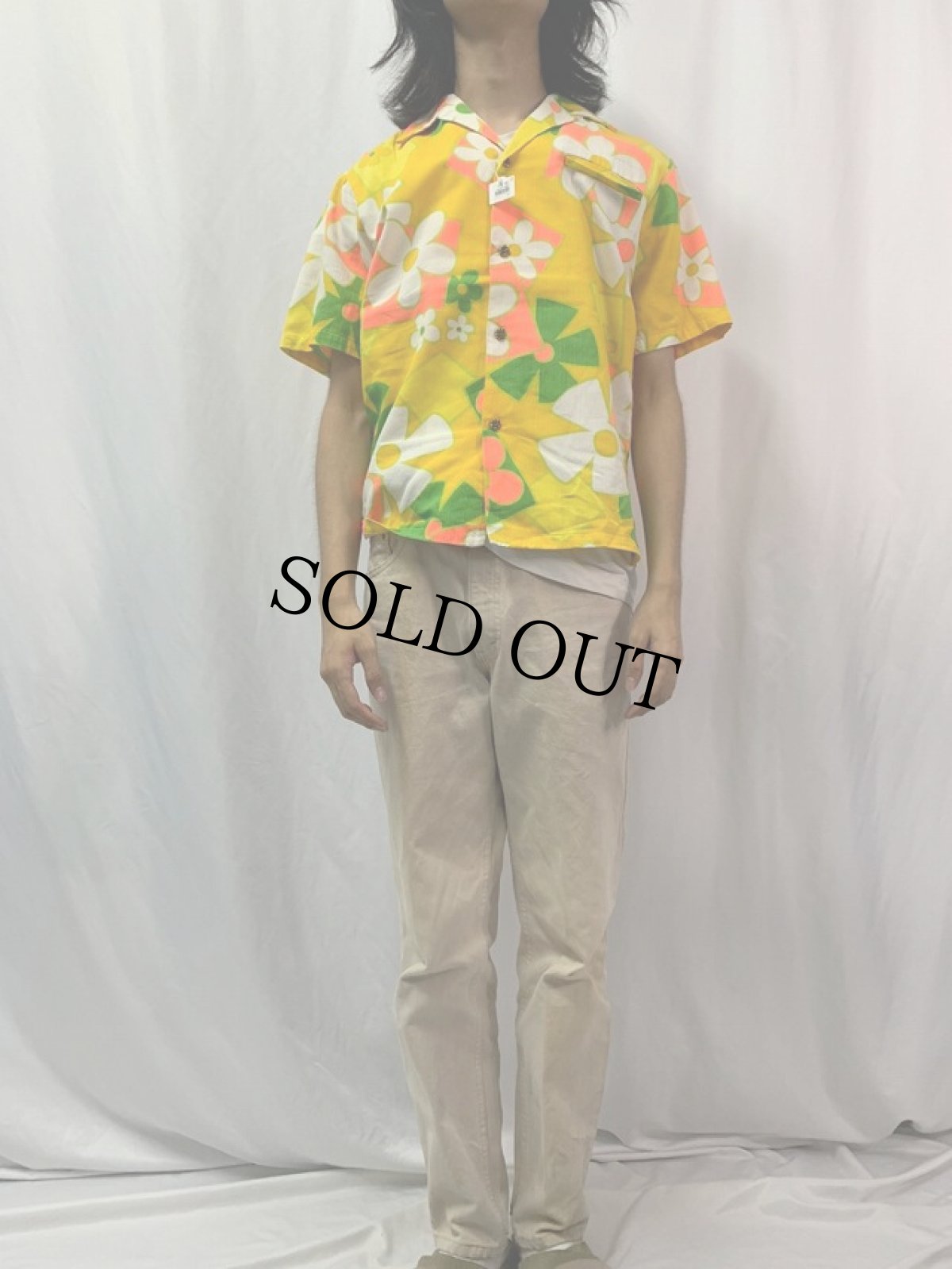 画像2: 60's LIBERTY HOUSE 古銭ボタン 花柄 アロハシャツ (2)