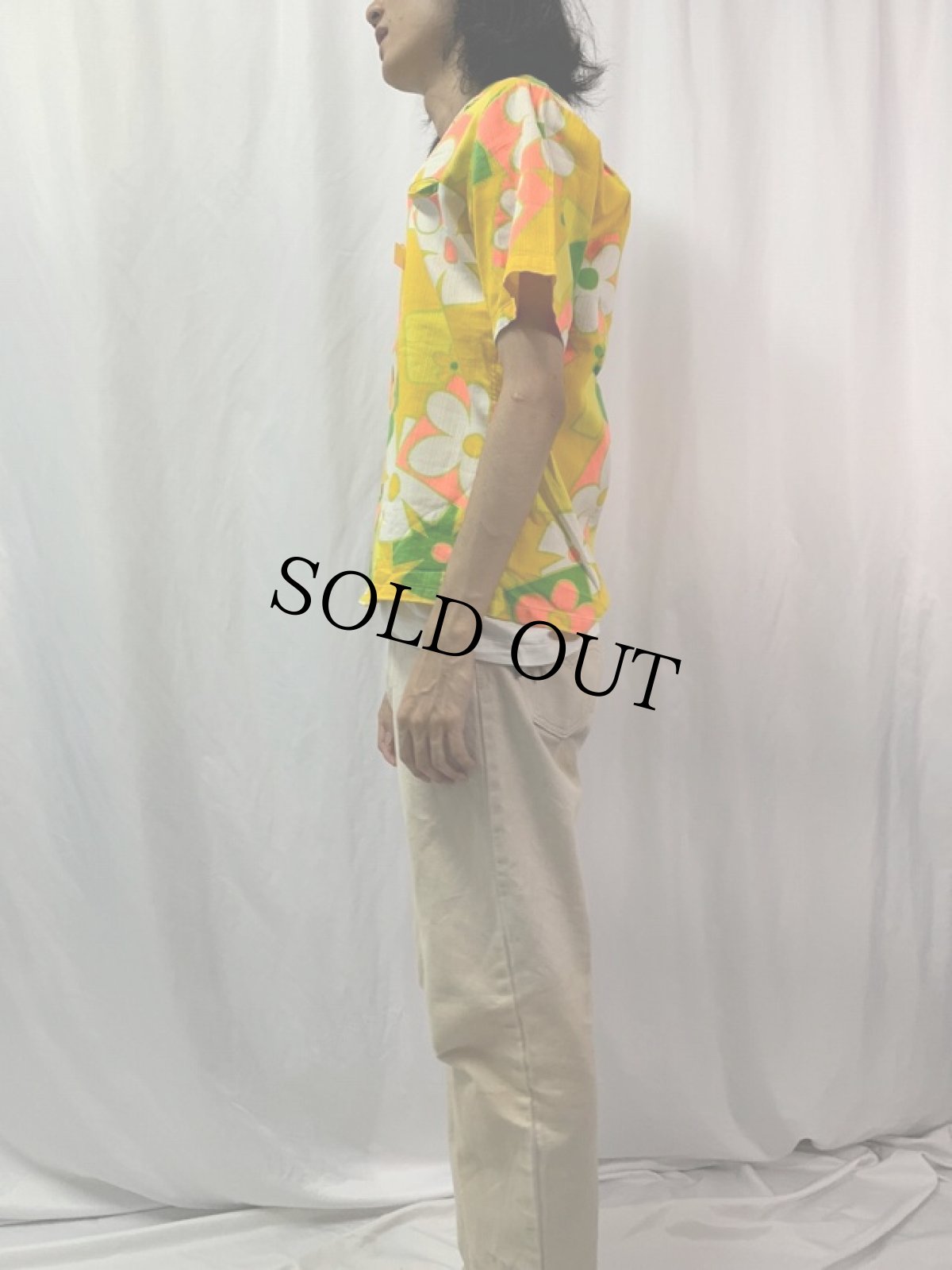 画像3: 60's LIBERTY HOUSE 古銭ボタン 花柄 アロハシャツ (3)