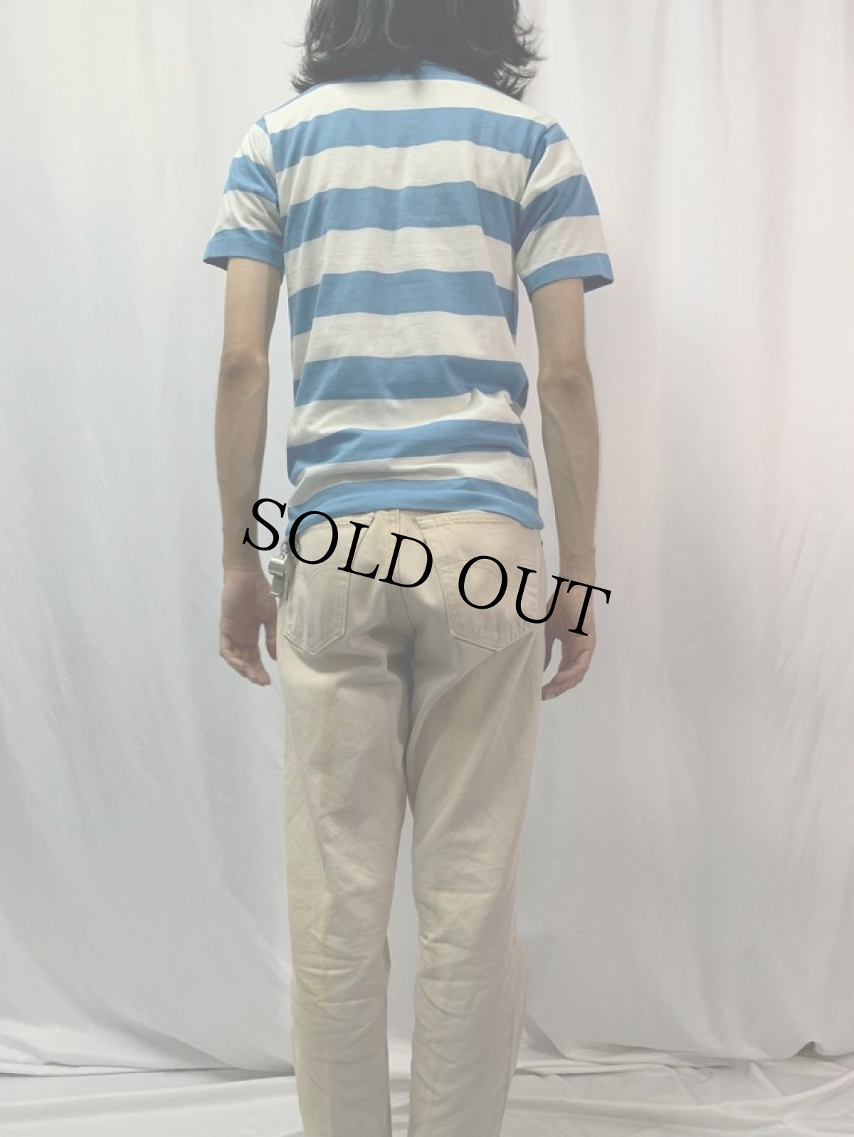 画像4: 60〜70's Champion USA製 ボーダー柄 プリントTシャツ M (4)