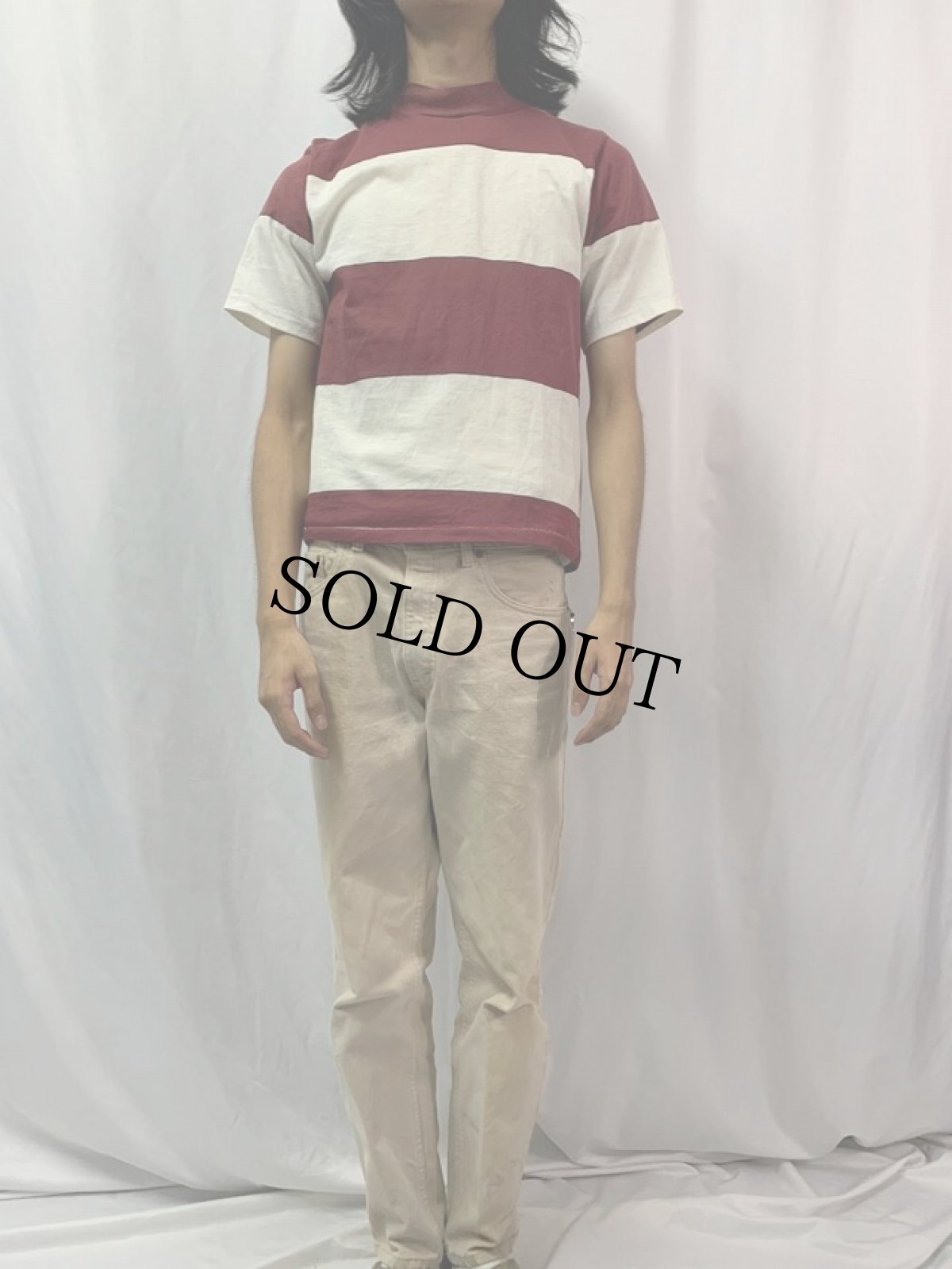 画像2: 60〜70's ボーダー柄 Tシャツ M (2)