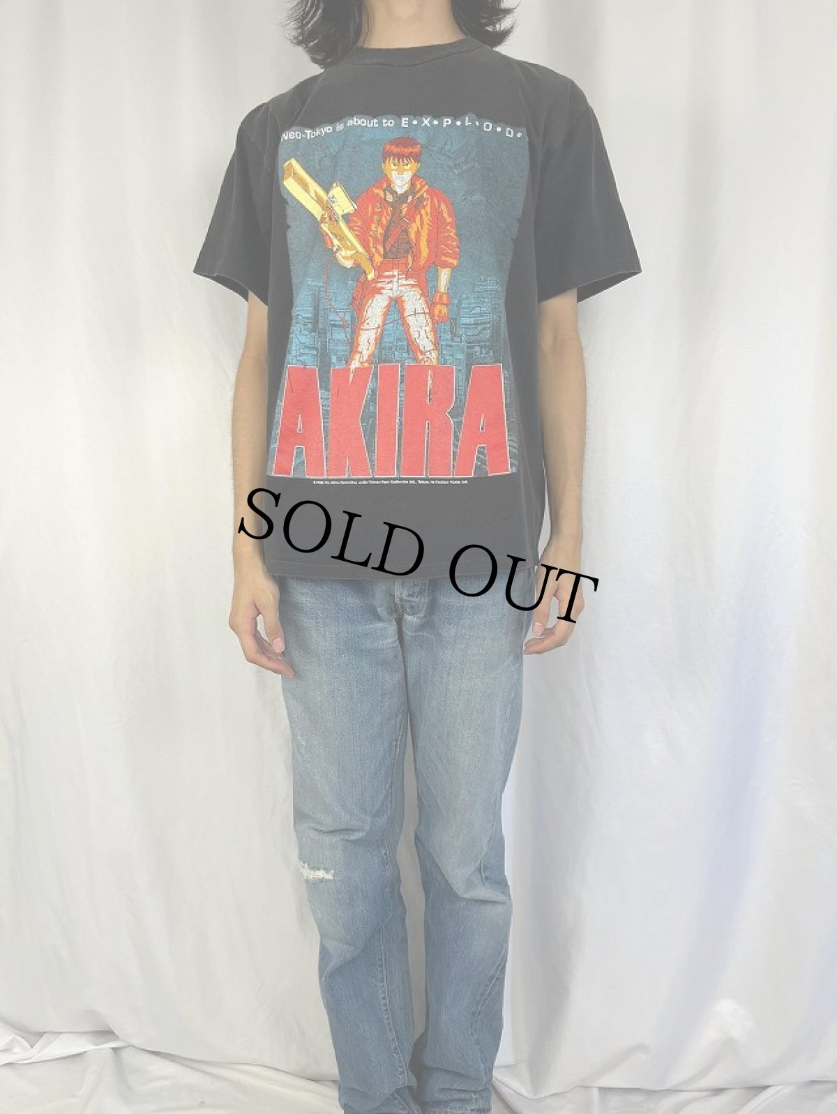 画像2: 80's FASHION VICTIM USA製 "AKIRA" キャラクタープリントTシャツ BLACK L (2)