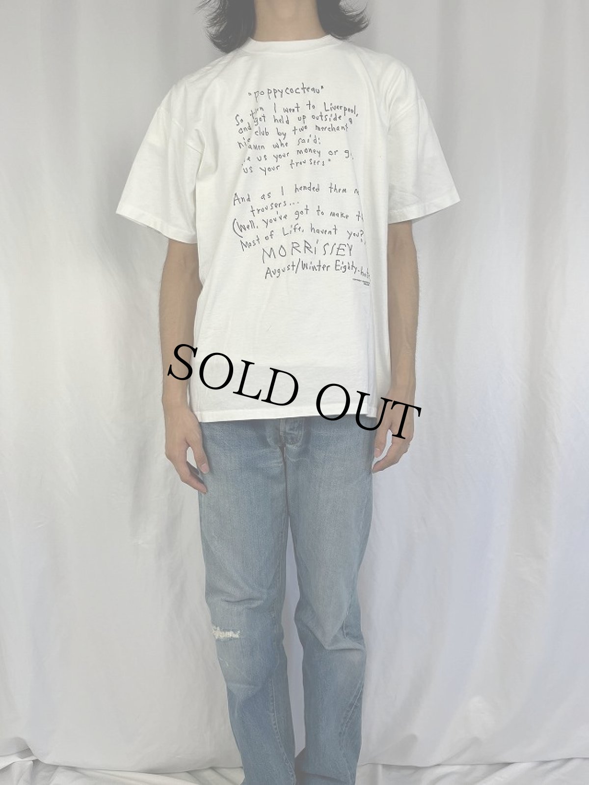 画像2: 90's MORRISSEY "Poppycocteau" ミュージシャンプリントTシャツ XL (2)