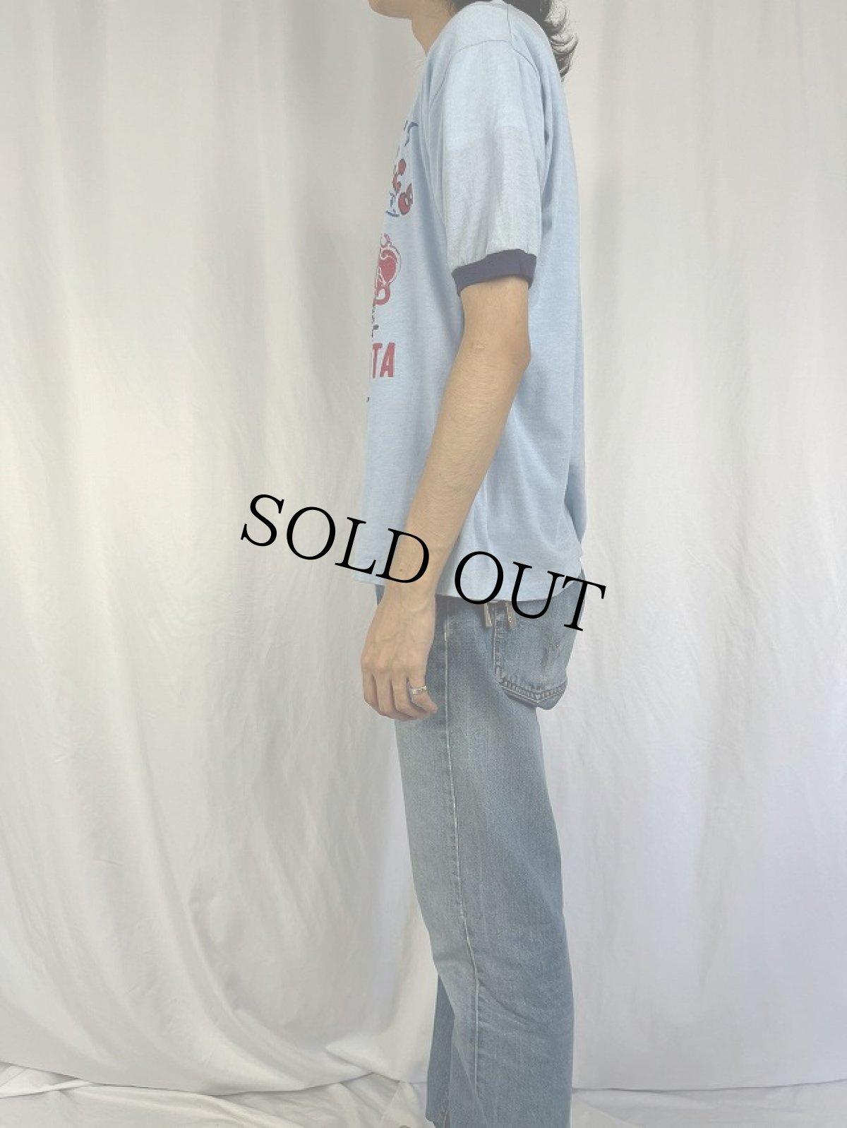 画像3: 70's "BLACK HILLS" モトクロス プリントリンガーTシャツ XL (3)