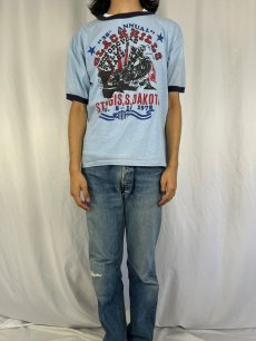 画像2: 70's "BLACK HILLS" モトクロス プリントリンガーTシャツ XL (2)