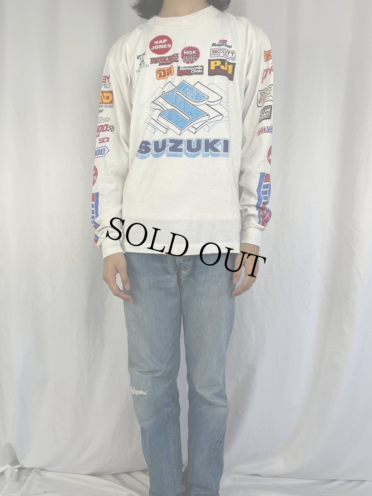 画像2: 80's SUZUKI USA製 レーシングロンT XL (2)