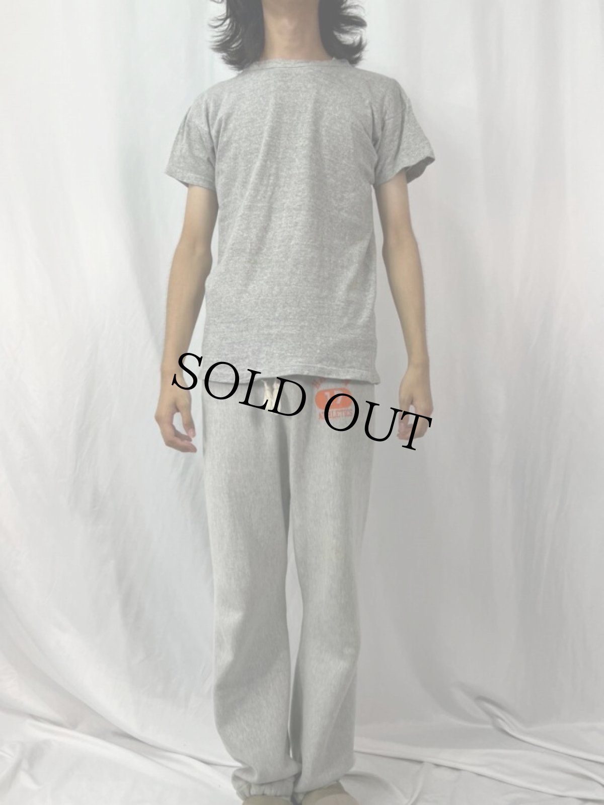 画像2: 70〜80's Champion USA製 バータグ 無地Tシャツ L (2)