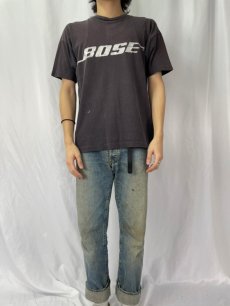 画像2: 70〜80's Champion USA製 バータグ "BOSE" 音響機器メーカー フロッキープリントTシャツ XL (2)